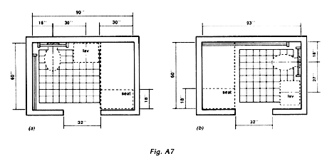 Configurations of Toilet Room with Roll-in
Shower